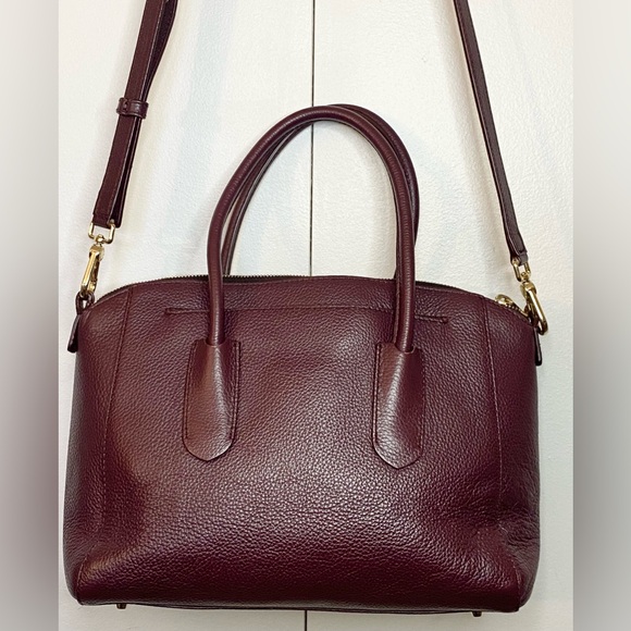 FurlaTessa L Satchel Barolo Burgundy/Wine Leather Handbag / 2 Way - Picture 5 of 14